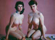 Rosa Domaille and Lorraine Burnett 1960 with two pair