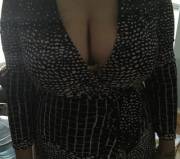 Wi[f]e heading out in a new dress.