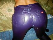 Purple Vinyl Jeans