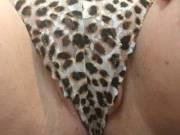 Cheetah G-string, leave it on while you lick my asshole or take it off? [f] (x-post)