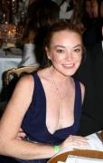 Not her normal sloppy self, Lindsey Lohan slips a bit at a party...