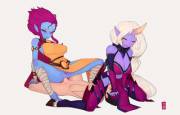 Soraka &amp; Evelynn cosplaying each other on a threesome [34no404]