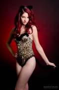 Redheaded leopard girl