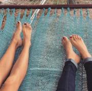 The friend who introduced me to feet? She was so excited to hear that you all love her feet! She's on the right, friends on the left!