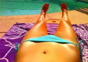 Laying out poolside