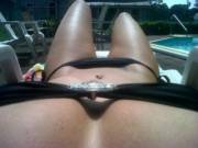 Black Bikini by the Pool!