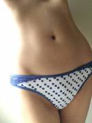 Blue polka dots, hints of lace and very soft cotton caressing me.