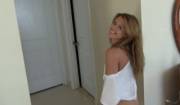 Bottomless Cutie Walking Out the Door [GIF]
