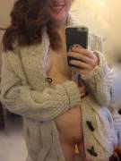 Cozy sweater to compliment my cozy pussy! (xpost /r/gonewild)