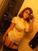 Shirt suspenders and glasses
