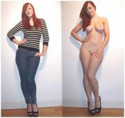 Curvy Redhead, on and off