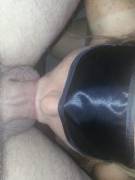 Husband surprised me with a new cock! I never saw his face but I sucked and fucked him anyways!