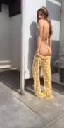 Bella Thorne gets her pants on