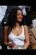 Rihanna at the Nets game