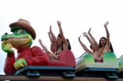 57 men and women showed up to ride Adventure Island’s Green Scream ride in Southend, Essex, United Kingdom