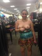 Tits out in the store