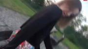 Lifts Up Her Skirt, Sits on His Cock, And Starts Riding Out in the Public Park