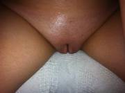 Shaved pussy mound