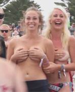 Topless at a festival