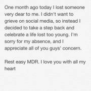 Just posted this on twitter, explains her absence.