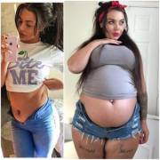 Goddess Shar from thin to pregnant with twins goddess