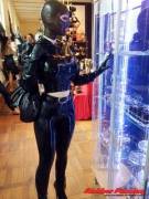 Shopping while wearing latex