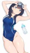 Rikka in a onepiece swimsuit