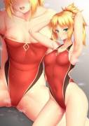 Mordred in One-Piece Swimsuit