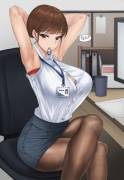 Office Lady hiding a secret x-post r/thighdeology