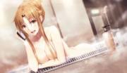 Asuna relaxing in the bath