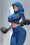 Chun-Li working out (cutesexyrobutts) [Street Fighter]