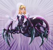 Spidered Gwen (F Human -&amp;gt; F Arachne/Spider Girl Post-TF) by erohd