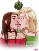 Erica and Brianna under the mistletoe (Andava) [Original]