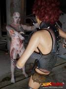 Zombie fucks a redhead girl till cum [Walking Dead]