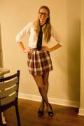 Nerdy Schoolgirl with a Great Smile