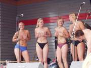 Stage singing turns in to half nude show
