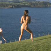 Playing Nude Badminton with Her Friends [GIF]