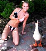 Hot Chick with a Cute Goose