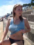 Wet shirt at the beach