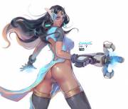 [F] Symmetra flashing her ass and pussy [Change]