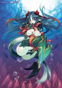 Different take on a fish girl, the cover for the new Bessatsu Comic Unreal Monster Musume Paradise, Vol. 6