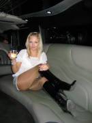Blonde in Pantyhose and Boots