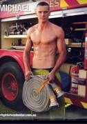 Firefighter and a big hose..