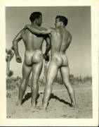 Jimmy Lewis and Buddy Young taken by the Athletic Model Guild. 1956
