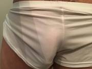 Flaccid uncut in white underwear