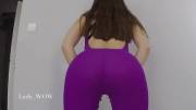 Purple Yoga Pants Showing Off