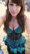 Cleavage and a corset
