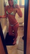 Prefect Blonde in the bathroom with a bikini and less