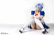 Rei Ayanami Maid cosplay