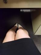 Upskirt under my o(f)fice desk! Anyone want to cum join?